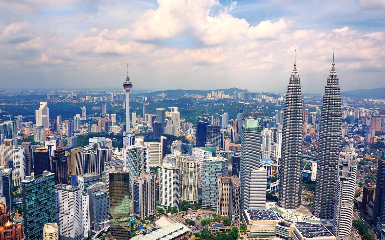 City, skyline and buildings