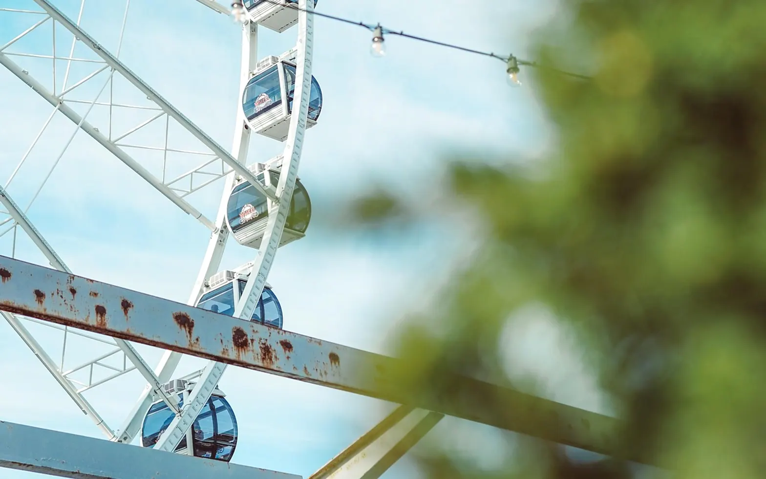 Ferris wheel, amusement and carousel