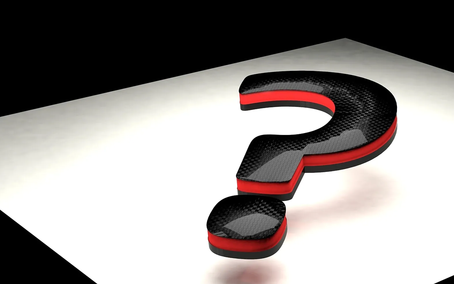Question mark, 3d and writing